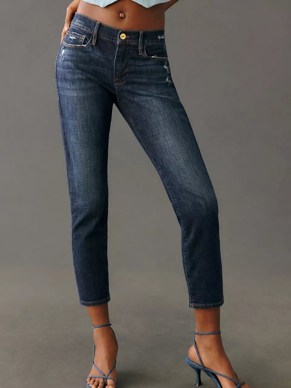 Frame Le Garcon Crop Mid-Rise Straight Jeans